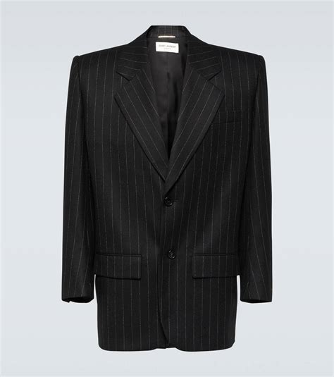 ysl pinstripe blazer|saint laurent wool blazer.